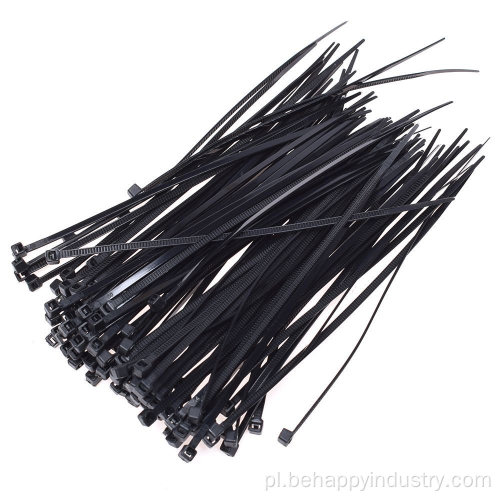 Plastikowe zamek błyskawiczne czarne krawaty kablowe